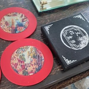 VINTAGE CHINESE WALL HANGING COASTERS??
